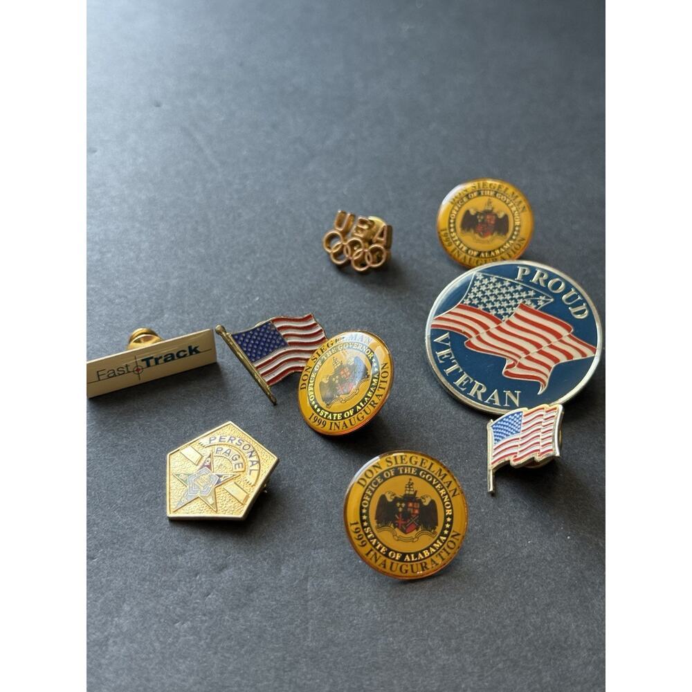 Vintage Pin Badge Bundle Lot (16) Retro Americana Y2K 70s 80s 90s Patriot
